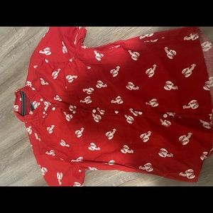 Mens crab button shirt short sleeve